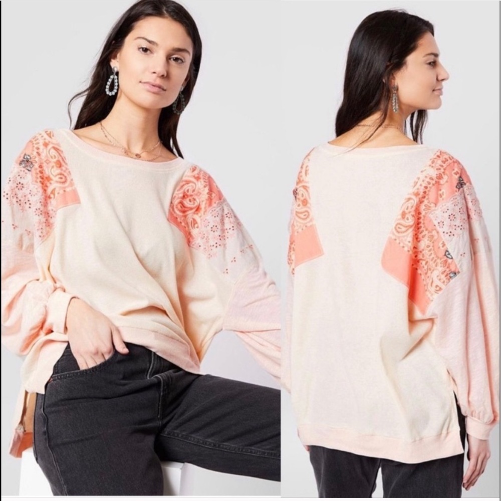 - NWT Free People We The Free Feeling it bandana S paisley print top patchwork